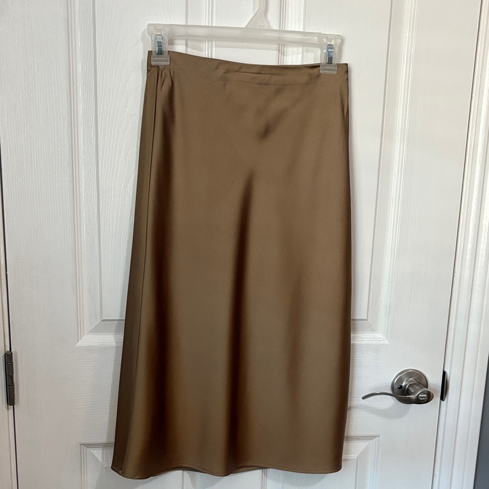 JCrew gold midi skirt